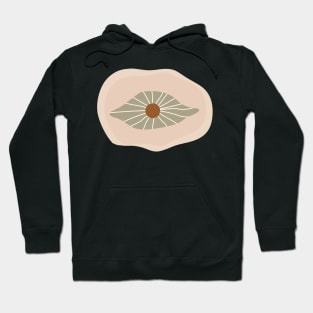 Warm Toned Abstract Eye And Boho line Art Design Hoodie